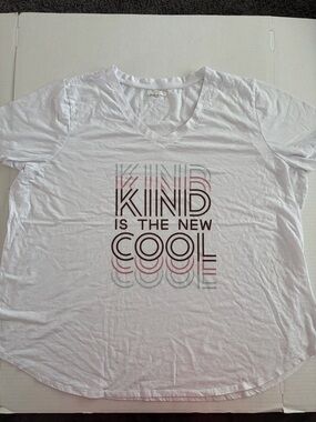 Maurices Kind Is The New Cool Graphic Tee 3X White Plus Size